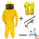 Macacão Roupa Apicultor SR INICIANTE + Luva Kroyal + Ferramenta + Brinde