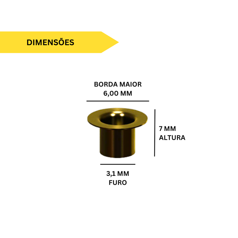 Ilhós para Caixilhos Dallmac - 1000 Unidades