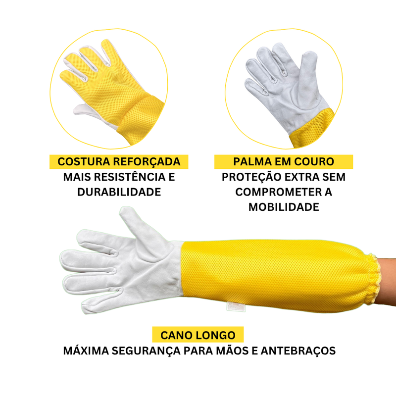 Luva Malha Livre Cano Longo