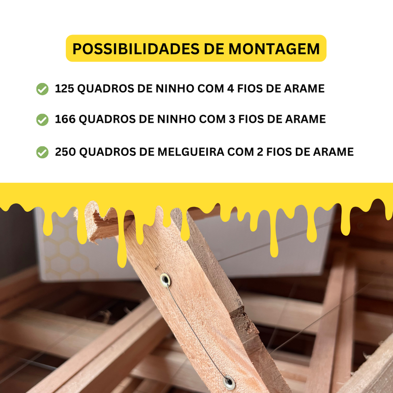 Arame Aço Inox 348m + 1000 Ilhós Para Apicultura