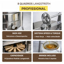 Centrífuga Manual 8 Quadros Inox 430 + BRINDE Peneira 3 Apoios