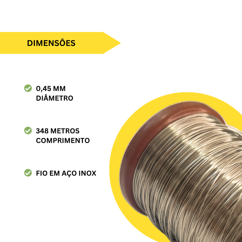 Arame Aço Inox 348m + 1000 Ilhós Para Apicultura