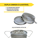 Kit Peneira Dupla Camada + Balde 20L + Válvula Corte Rápido