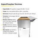 Mesa Desoperculadora 25 Quadros com Aba - Inox 304
