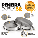 Kit Colheita SR - Peneira Dupla Inox + 2 Garfos + Filtro Coador