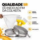 Kit Colheita SR - Peneira Dupla Inox + 2 Garfos + Filtro Coador