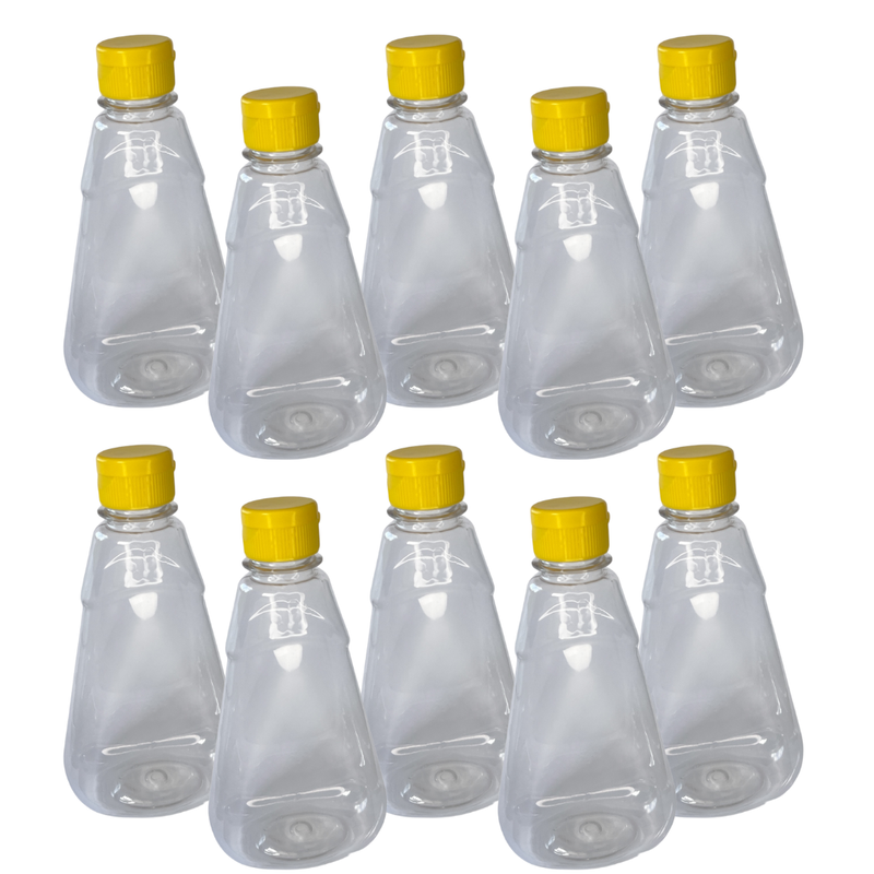 Bisnaga 250ml/350g Transparente com Tampa - 10 Unidades