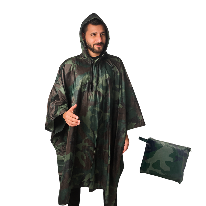 Capa de Chuva Emborrachada 3 em 1 - Capa, Lona ou Barraca