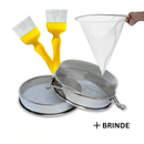 kit colheita sr apicultura brinde frete gratis peneira dupla camada de inox para coar mel duas malhas hastes ajustaveis garfo desoperculador cera favos filtro mel nylon