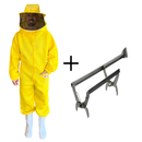 macacao malha livre amarelo antiferroadas original dupla camada brinde ferramenta apicultor inox saca quadros com formao pegador caixilhos colmeia