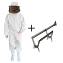 roupa apicultor macacao malha livre branco e saca quadros inox com formao