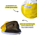 Macacão Roupa Apicultor SR PREMIUM com acabamento de ótima qualidade, capacete máscara com arco de sustentação evita contato da tela com o rosto
