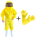 Macacão Roupa Apicultor SR PREMIUM Amarelo e Luva SR CROSS Antiferroadas Amarelo
